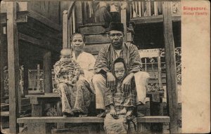 Singapore Malay Family c1910 Postcard