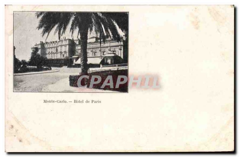 Old Postcard Monte Carlo Hotel de Paris