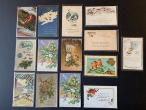 LOT - 14 Vintage Postcards - Holiday Christmas - Birds L2307143348 