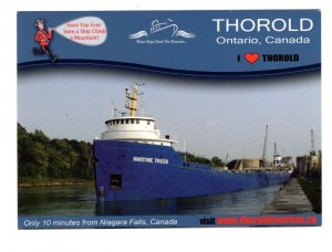 Maritime Trader Ship, Thorold, Ontario, Large 5 X 7 Inch Advertising Postcard