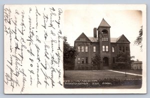 J87/ Fredericksburg Ohio RPPC Postcard c1910 High School Building   1670