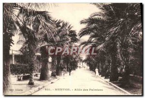 Old Postcard Menton Allee des Palmiers