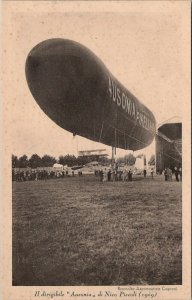 Airship Ausonia Aeronautica as Seen in 1909 di Nico Piccoli Postcard W10