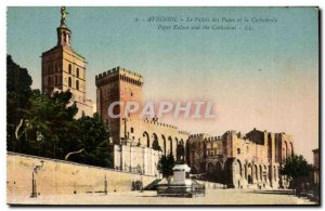 Old Postcard Avignon The Popes' Palace and the Cathedral