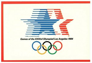 Postcard 1984 Olympics, Los Angeles, California XXIIIrd Olympic Star & Rings