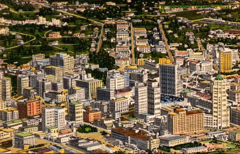 Texas San Antonio Downtown Aerial View