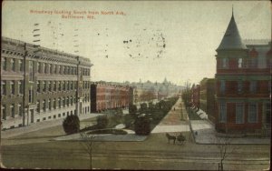 Baltimore MD Broadway Looking South c1910 Postcard