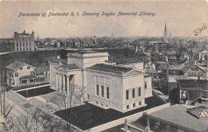 Pawtucket Rhode Island Panorama Showing Sayles Memorial Library Vintage PC U1162