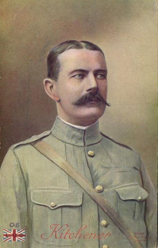 British Field Marshal Horatio Herbert Kitchener, WWI Boer War (1915) Postcard