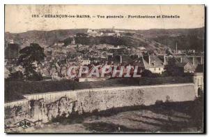 Old Postcard Besancon les Bains General view Fortifications Citadel