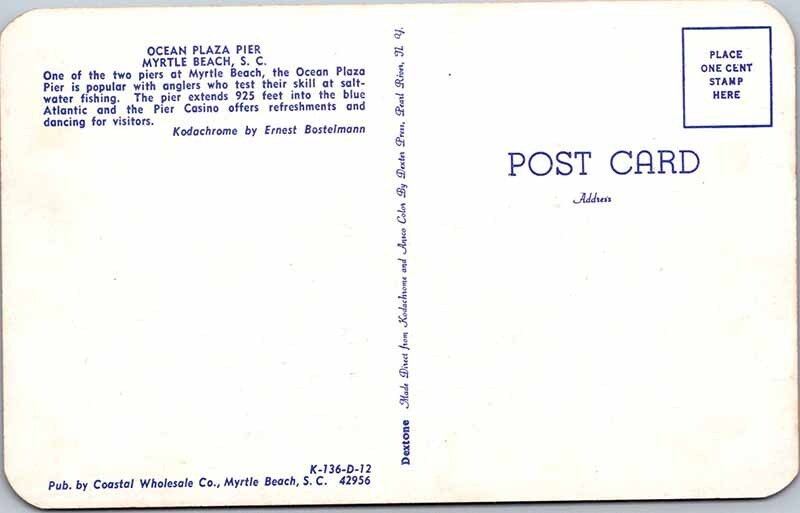 Postcard PIER SCENE Myrtle Beach South Carolina SC AM8571