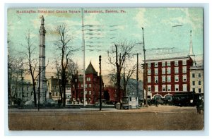 Huntington Hotel and Centre Square Monument Easton Pennsylvania PA Postcard 