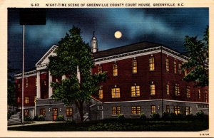 South Carolina Greenville County Court House At Night