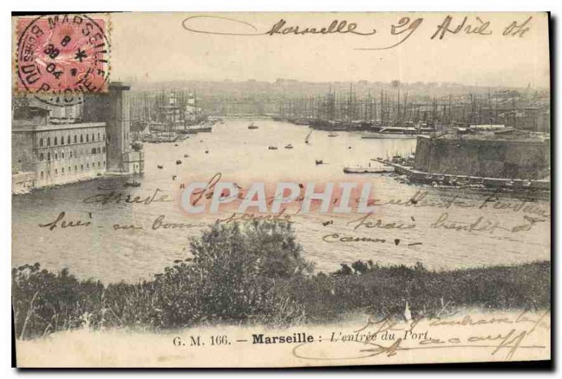 Old Postcard Marseille the entrance of the port