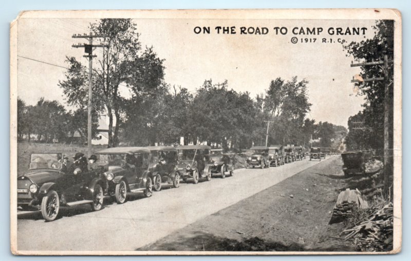 WWI Rockford IL Automobile Army Postcard Illinois