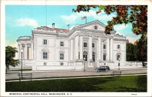 Memorial Continental Hall Washington DC WB Postcard VTG UNP Vintage Unused 