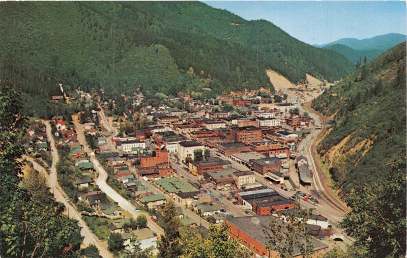 WALLACE IDAHO AERIAL VIEW POSTCARD 1960s