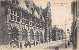 France Dunkerque Post Office Bicyclist vintage postcard