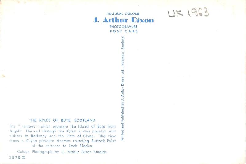 uk1963 the kyles of bute scotland real photo uk