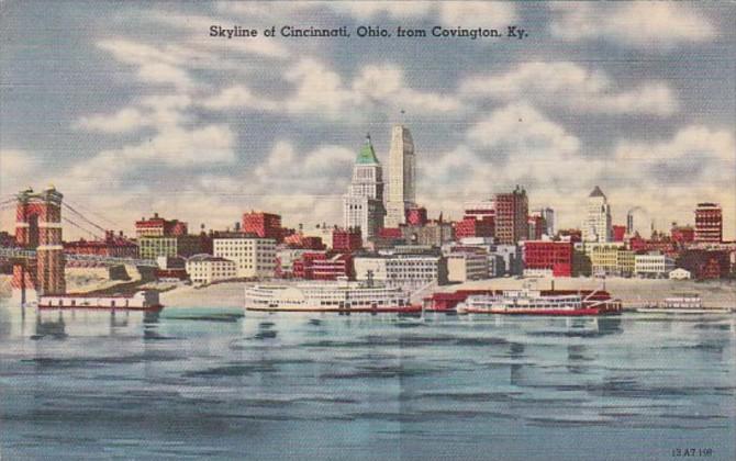 Ohio Cincinnati Skyline From Covington Kentucky