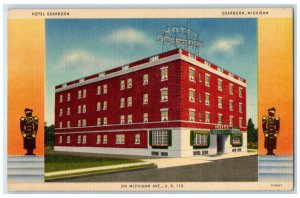 1951 Hotel Dearborn Michigan Avenue Schaefer Road Dearborn Michigan MI Postcard