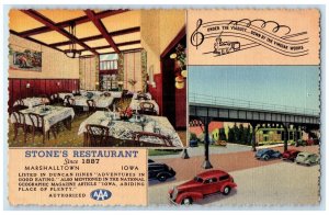 c1940's Stone's Restaurant Exterior Marshalltown Iowa Unposted Cars Postcard