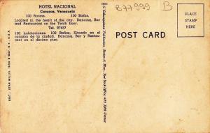 B77999 hotel nacional caracas  venezuela  scan front/back image