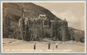 CANADA BANFF SPRINGS HOTEL from GOLF COURSE VINTAGE REAL PHOTO POSTCARD RPPC
