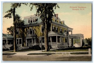 c1920s Richard's Residence Exterior Street Scene Newport NH Unposted Postcard