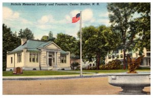 New Hampshire Center Harbor , Nichols Memorial Library and Fountain