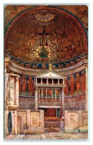 Tucks Oilette San Clemente Interior Art by Alberto Pisa Rome Italy Postcard