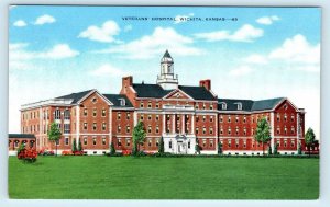 WICHITA, KS  Kansas~ VETERAN'S HOSPITAL c1940s  Sedgwick County Linen Postcard