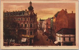 Germany Krefeld Blick in die Hochstrasse Vintage Postcard C154