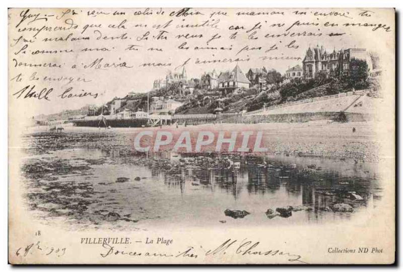 Old Postcard The Beach Villerville