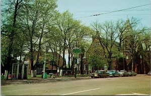 Amherst NS Nova Scotia Town Center Cenotaph Phone Booths Unused Postcard H32 