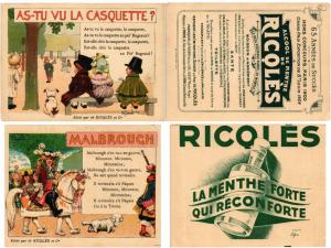 PUBLICITÉS ADVERTISING 14 TRADE CARDS RIOLES ALCOHOL DRINKS