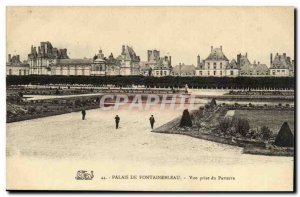 Fontainebleau Palace Old Postcard parterre taking view