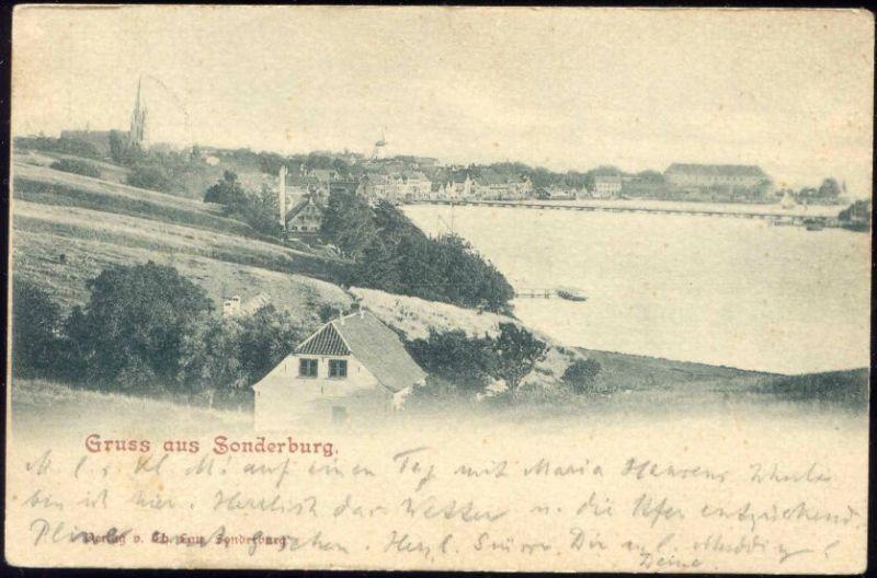 denmark, SØNDERBURG, Panorama (1900) Stamp