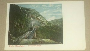 VINTAGE UNUSED POSTCARD WHITE MOUNTAINS WILLEY BROOK BRIDGE  PENNY P.C.