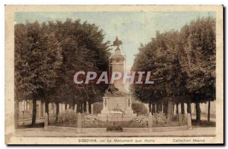 Old Postcard Sissonne The War Memorial