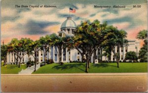 Vtg Montgomery Alabama AL State Capitol 1940s Unused Linen Postcard