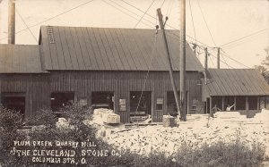 J71/ Columbia Station Ohio RPPC Postcard c1910 Plum Creek Quarry Factory 409