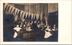 Real Photo PC School Children Inside Classroom in/near Burlington, Wisconsin 