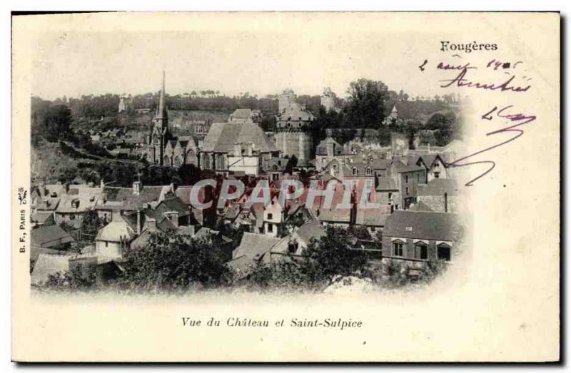 Old Postcard View of Fougeres and Chateau Saint Sulpice