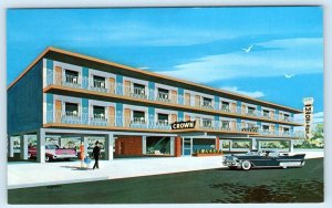 ATLANTIC CITY, New Jersey NJ ~ Roadside CROWN MOTEL c1950s Artist View Postcard