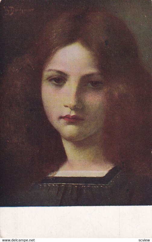 Portrait of young brunette girl, 1900-10s