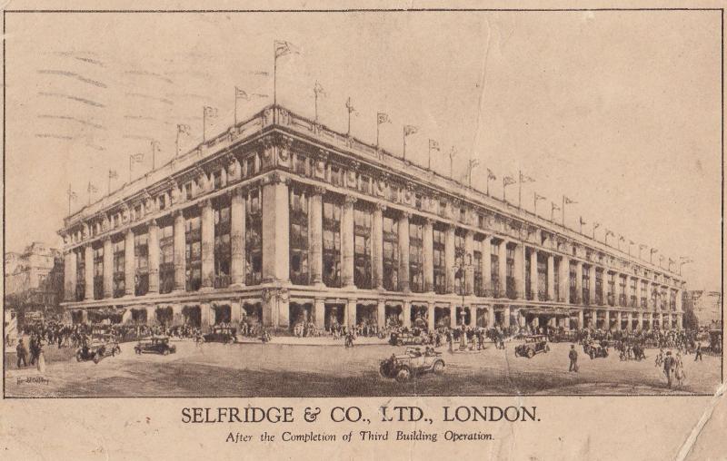 Selfridge & Co Department Store London Third Building Operation Postcard