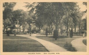 Postcard Wisconsin Eau Claire Wilson Park Albertype Davis 22-13214