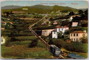 Caminho de Ferro Ao Monte Madiera Portugal Railway Residences Area Postcard