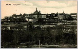 Madrid Vista Parcial Spain Trees and Buildings Antique Postcard